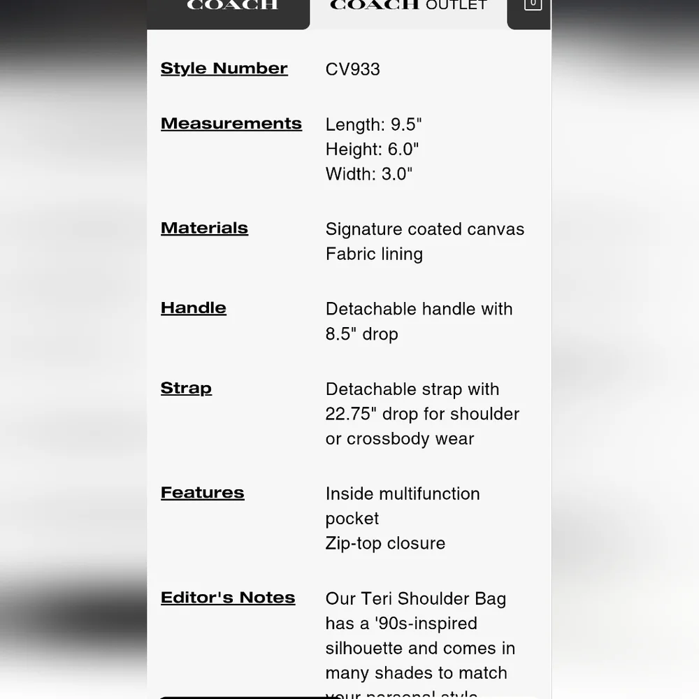 Coach Teri Shoulder Bag  Black and Walnut with Gold Accents - Picture 14 of 14